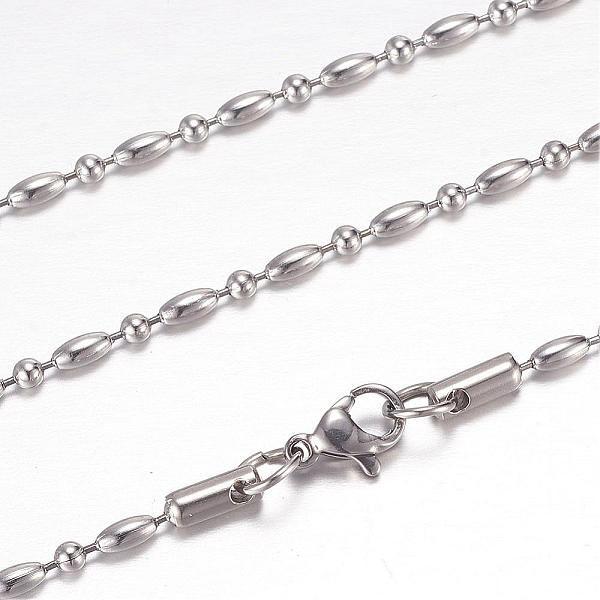 Ball and Oval Stainless Steel 20 inch neck chain