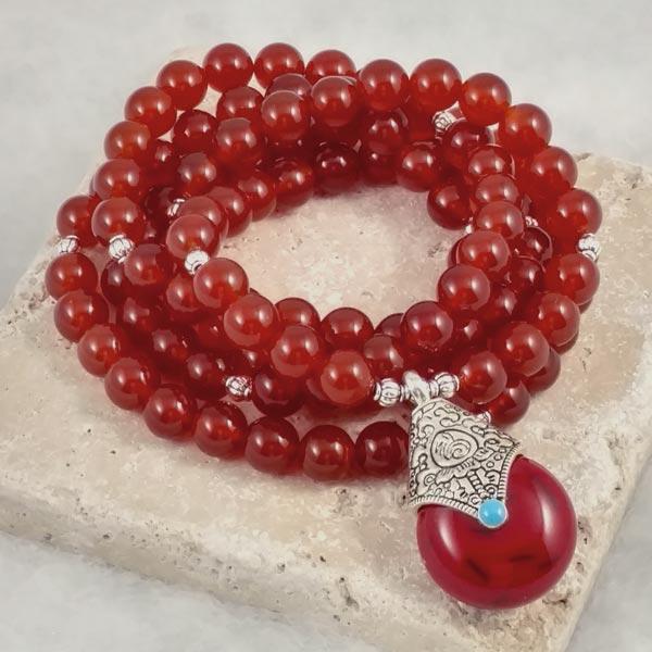 Carnelian Beaded Mala/Prayer Beads