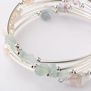 Fluorite and Pearl Wrap Bracelet