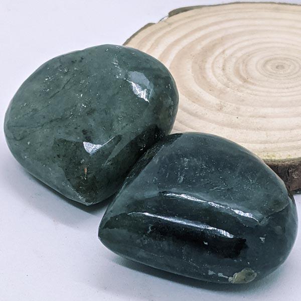 Labradorite Carved and Polished Heart Palm Stones