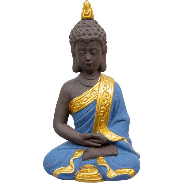 Meditating Buddha with Blue Robe statue