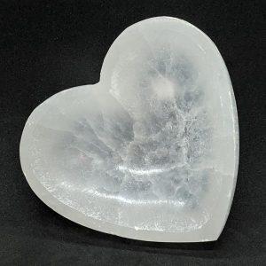 Selenite cut and polished Heart shaped trinket bowl