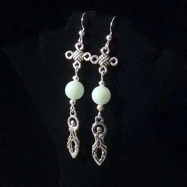 Celtic Goddess Earrings with Amazonite Gemstone