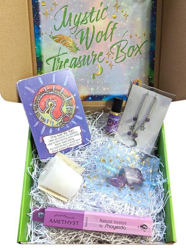 Mystic Wolf Amethyst Treasure Box