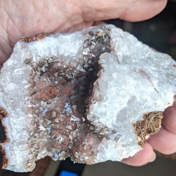 Amethyst on Quartz Geode Specimen