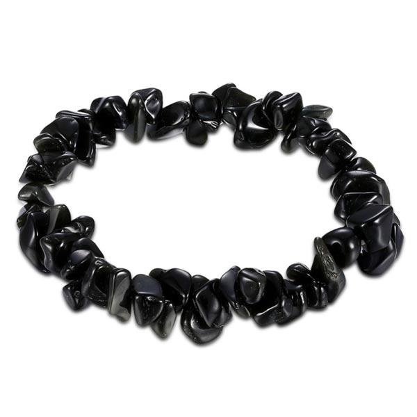 Black Obsidian Stretchy Gemstone Chip Bracelet