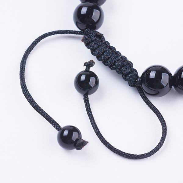 Black Onyx Adjustable Beaded Bracelet