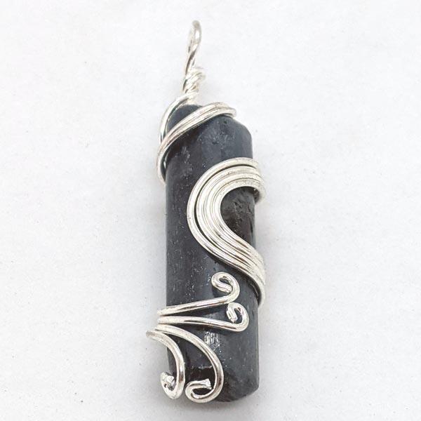 Blue Kyanite Wire Wrapped Pendant #4