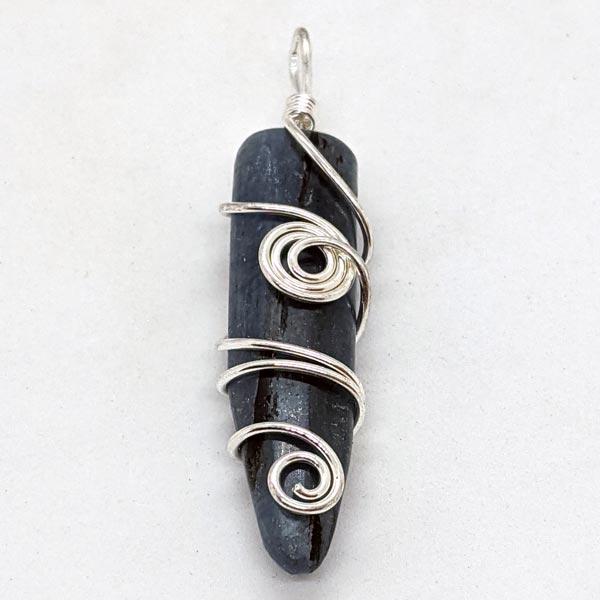 Blue Kyanite Wire Wrapped Pendant #6