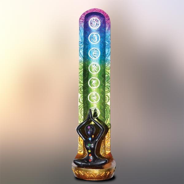 Colorful Seven Chakras with Goddess verticle Incense Burner