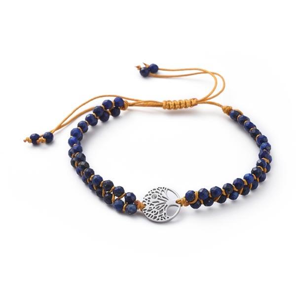 Lapis Lazuli beaded braid adjustable bracelet