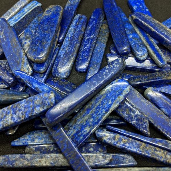 Flat Lapis Lazuli wands perfect for crystal grids or wrapping to make into pendants