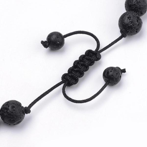 Lava Rock beaded, adjustable bracelet strung on nylon cord