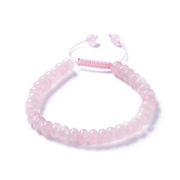 Rose Quartz Adjustable Beaded Bracelet