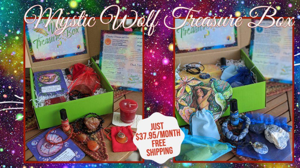 Mystic Wolf Monthly Gemstone Treasure Box Subscription