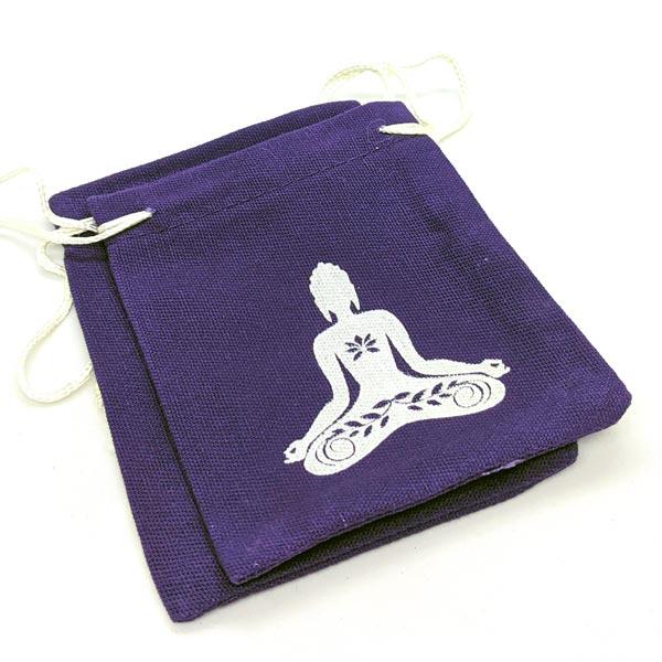 Buddha on Deep Purple cotton canvas pouch