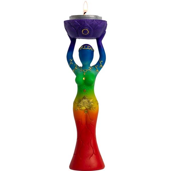 Stunning Chakra Goddess Statue that also holds a tea light candle