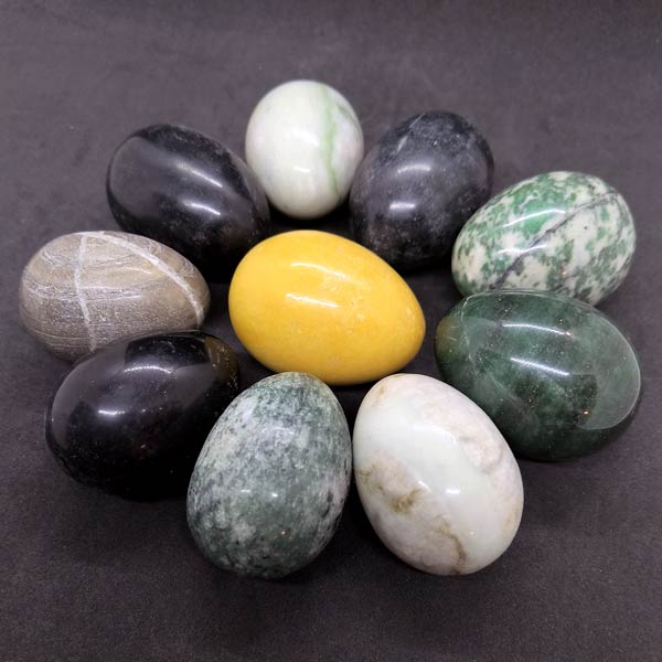Gemstone carved egg assortment