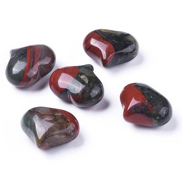 Bloodstone Hearts from Africa, hand carved