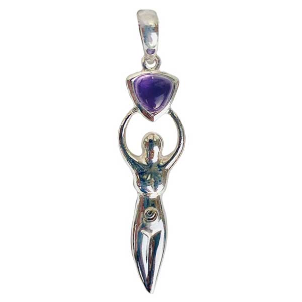 Sterling Silver Goddess with Amethyst Pendant